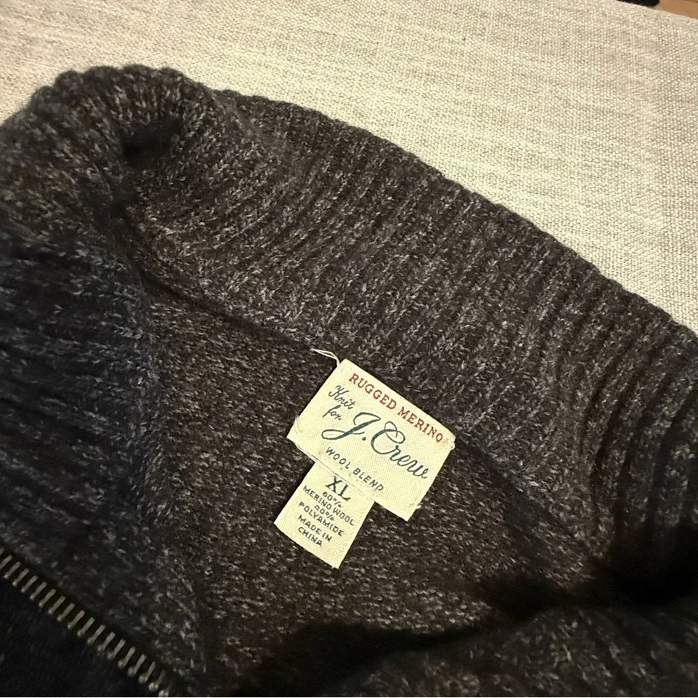 J.Crew Gray merino Wool Blend Sweater‎ with Zipper